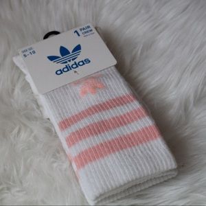 White and Pink Adidas Socks (NWT)